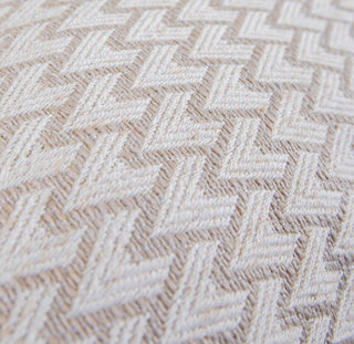 Lechlade beige and caramel rectangle cushion in a living room setting