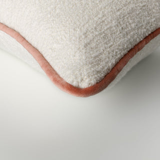 Cranborne pearl rectangle cushion with velvet piping option