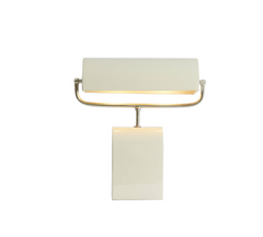Oslo nickel dome table lamp in cream metal with silver detailing