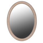 Oval Nordic wooden mirror with natural wood frame and minimalist Scandinavian design