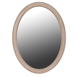 Oval Nordic wooden mirror with natural wood frame and minimalist Scandinavian design