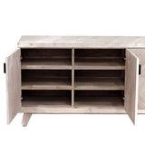 Pale fir tv unit with parquet pattern