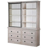 A beautiful cabinet, made from Durian wood to give a farmhouse, time worn look. complete with sliding glass doors.