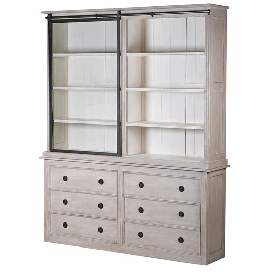 Pale Wood Cabinet With Sliding Door