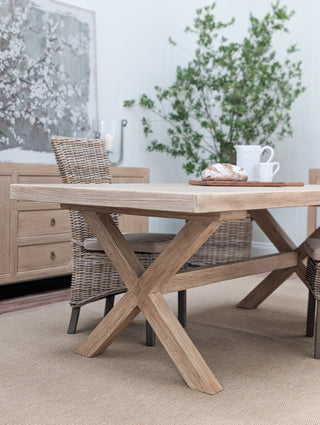 Fairford Elm Cross Leg Dining Table