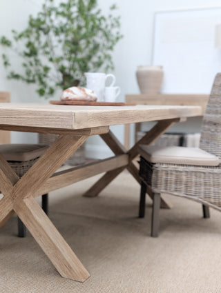 Fairford Elm Cross Leg Dining Table