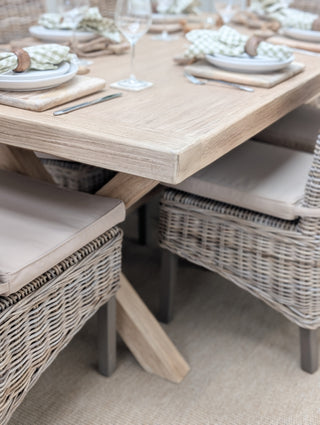 Fairford Elm Cross Leg Dining Table