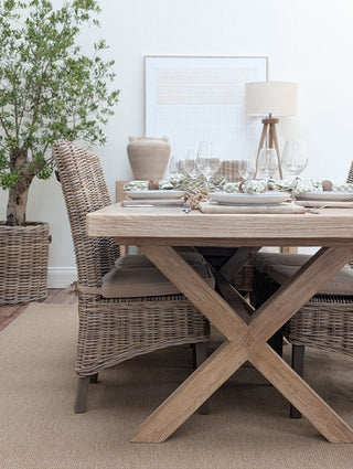 Fairford Elm Cross Leg Dining Table