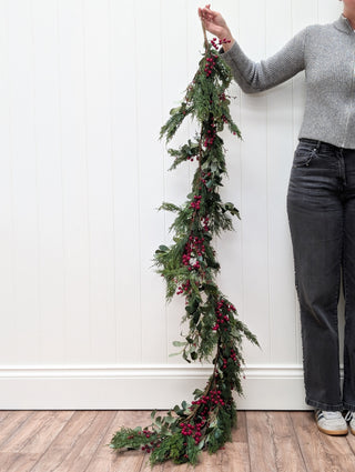 Freshly foraged look faux Christmas garland by CharlesTed Home