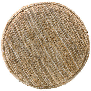 Overhead view of the Padstow pouffe showing the handwoven jute and cotton top