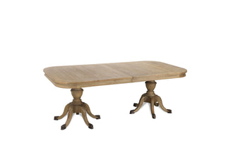 Ashbourne dining table in closed 210cm configuration with both leaves removed, seating six