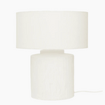 Penelope White Textured Ceramic Table Lamp Compete with Shade