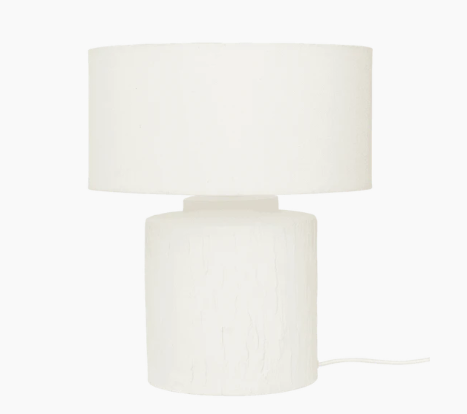 Penelope White Textured Ceramic Table Lamp Compete with Shade