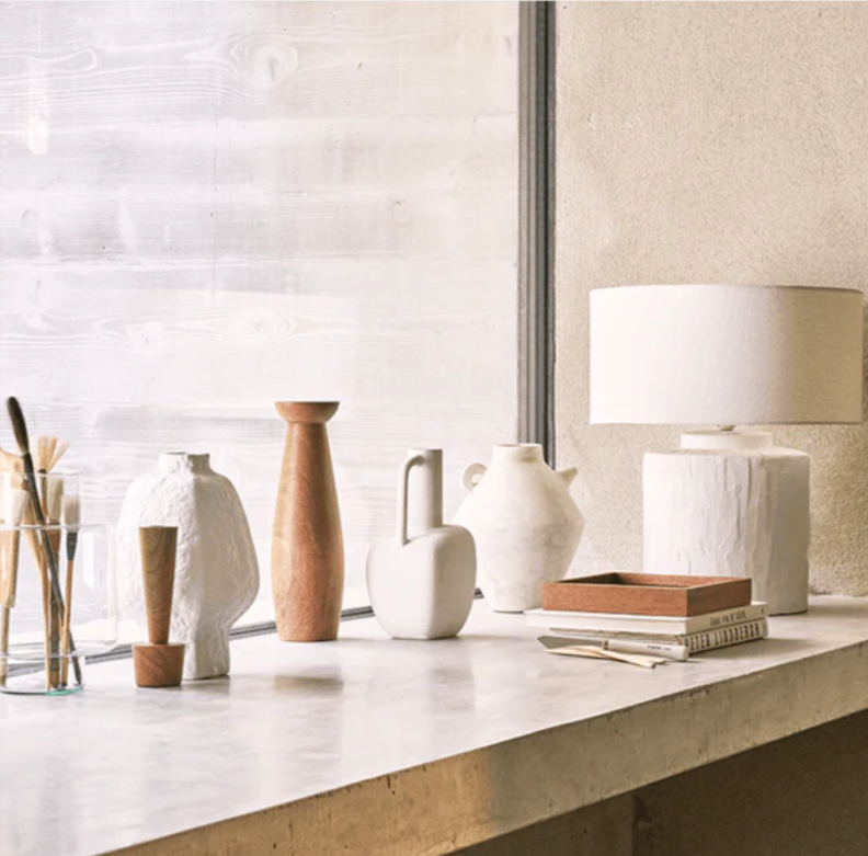 Penelope White Textured Ceramic Table Lamp Compete with Shade