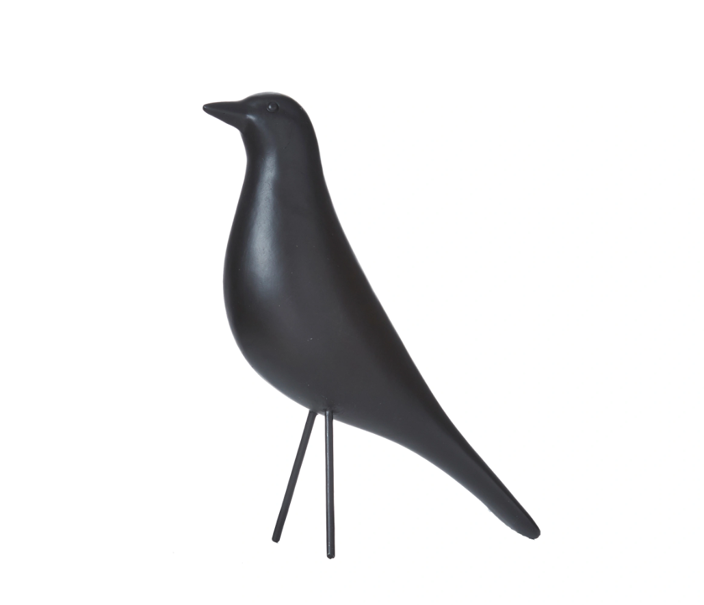 Polyresin black bird Halloween decoration in matte finish available in two sizes