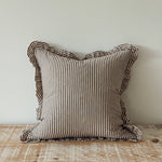 Rachael Brown stripe cotton mix cushion cover 45cm square with ruffled edge detail