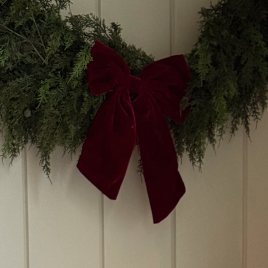 Burgundy Velvet Christmas Bow