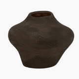 Reign Stoneware Brown Twisted Sculpture Vase