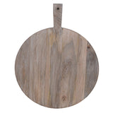 Round ash wood pizza board with handle natural wooden serving and cutting board