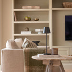 Rustic Driftwood Round Side Table with tripod legs