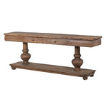 Crafted in a traditional style, the console is finished in a mid brown