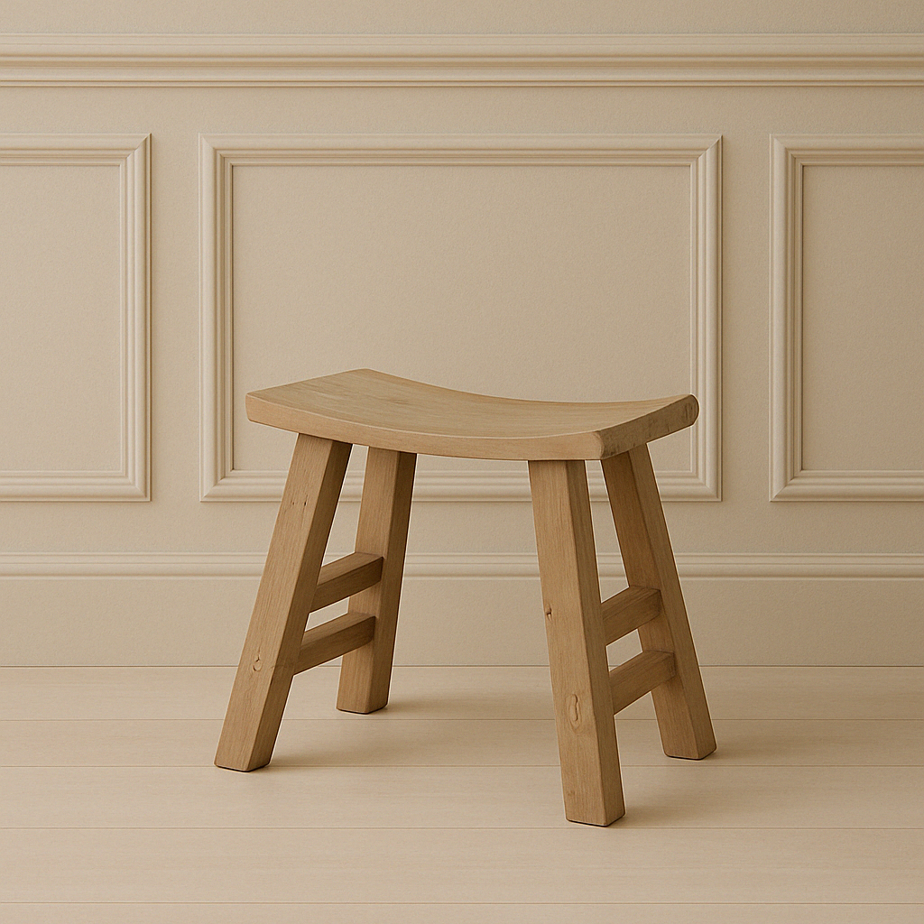 A beautiful fir wooden stool. Perfect for adding a natural touch to your entrance hall, to perch on when putting on your shoes, or tuck under your console table.

Dimensions:&nbsp;
H 39cm&nbsp;W 44cm&nbsp;D 26cm