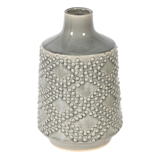 Short Grey Textured Bud Vase
