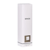 Minimalist packaging for SENCES Petra 500ML fragrance diffuser – elegant white box with scent and product details.