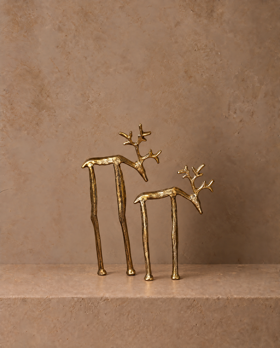 Nordic Gold Reindeer Figurine | Two Sizes