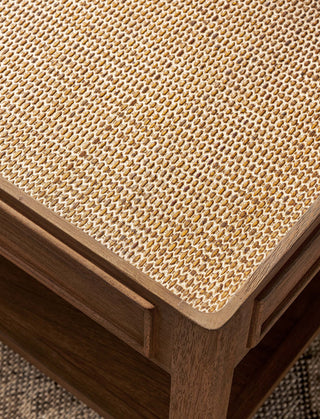 Northleach rectangular Bayur wood and rattan coffee table, view 5