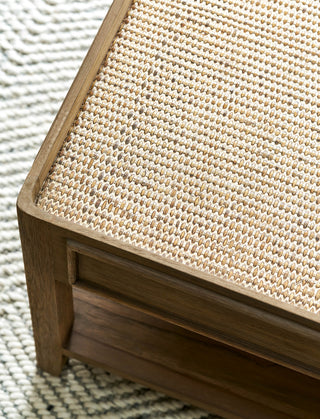 Northleach square Bayur wood and rattan coffee table, view 4