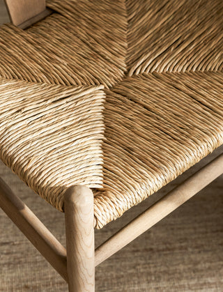 Hatherop lime wash ash wishbone dining chair with seagrass seat, view 4
