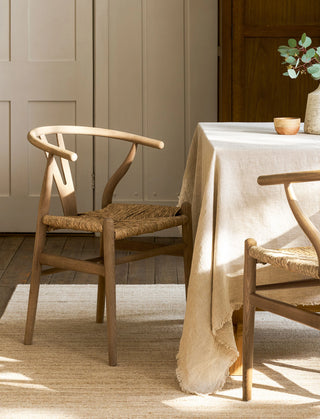 Hatherop lime wash ash wishbone dining chair with seagrass seat