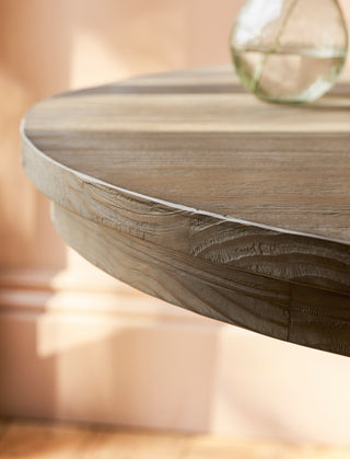 Ebrington round reclaimed pine dining table, view 4