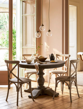 Ebrington round reclaimed pine dining table