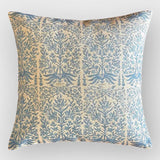 Sakura Oriental Print Linen Cushion | China Blue