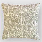 Sakura Oriental Print Linen Cushion | Moss Green