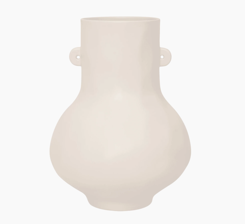 Salen White Ceramic Vase with Ears