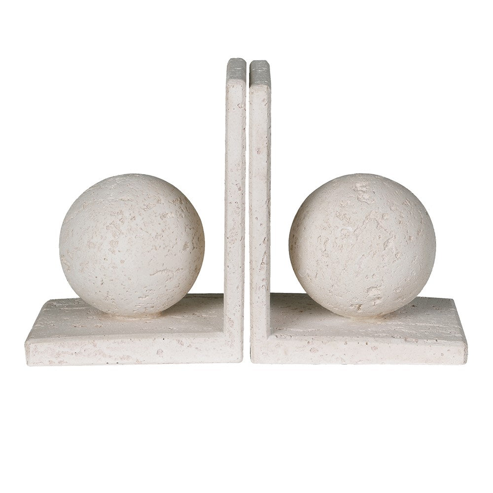Santorini Travertine Effect Bookend Set – Front View
