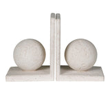 Santorini Travertine Effect Bookend Set – Front View