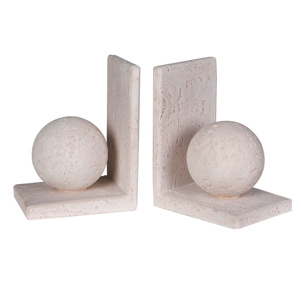 Santorini Travertine Effect Bookend Set – Side View