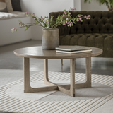 Charles Ted Alani Round Coffee Table | Smoked Oak