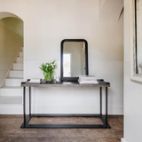 Castlecombe Oak and Iron Console Table with Stone Top