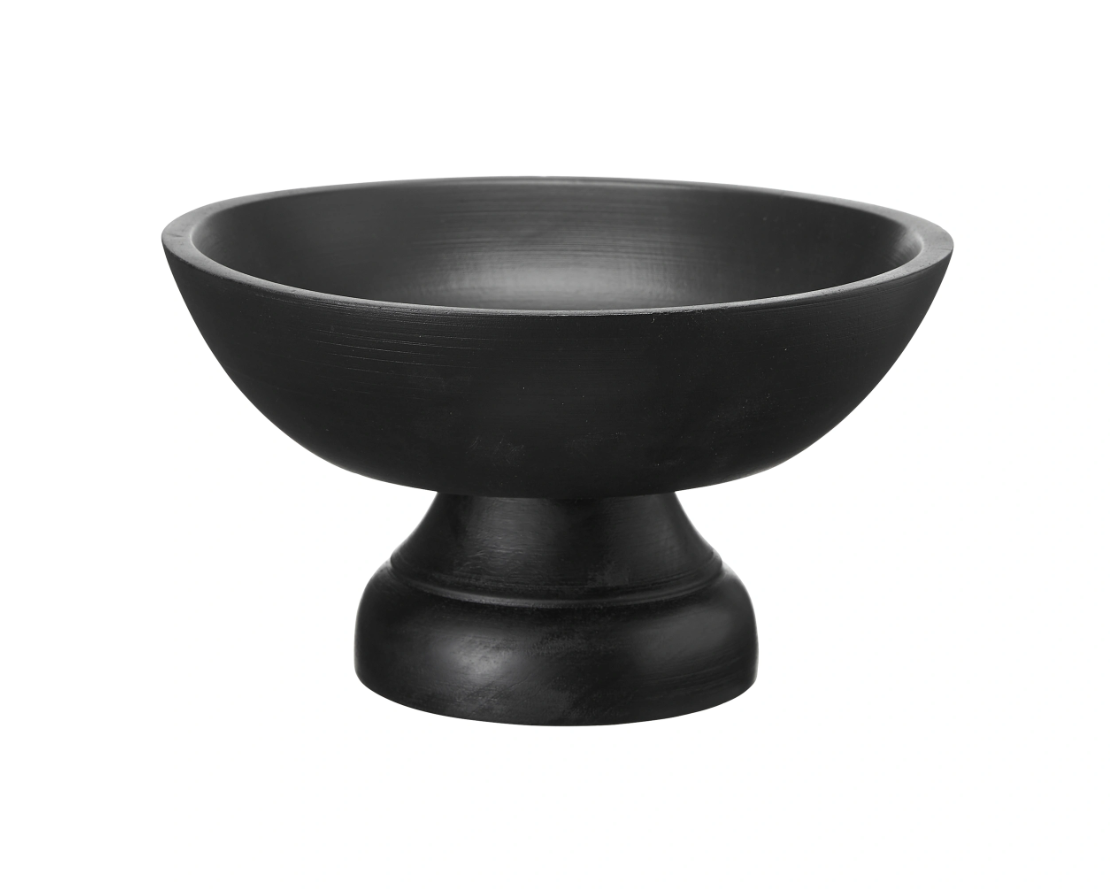 Black Wooden footed bowl