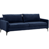 Vivienne Navy Upholstered Sofa | Steel Leg