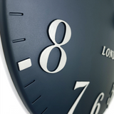 Charles Ted Thomas Kent Arabic Ink Blue Wall Clock 20 Inch