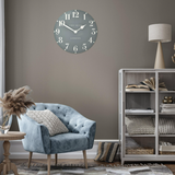 Charles Ted Thomas Kent Arabic Flax Blue Wall Clock 20 Inch