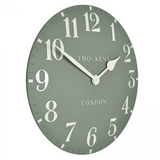 Charles Ted Thomas Kent Arabic Seagrass Green Wall Clock