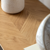 Charles Ted Sterling Oak Console Table with Chevron Top