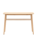 Charles Ted Rhodes Oak and Oak Veneer Console Table with Lower Shelf